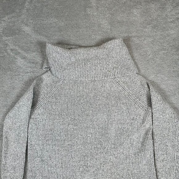 Merona Sweater Dress Womens Large Gray Cable Knit Cowl Neck Stretch Cozy - Picture 3 of 12